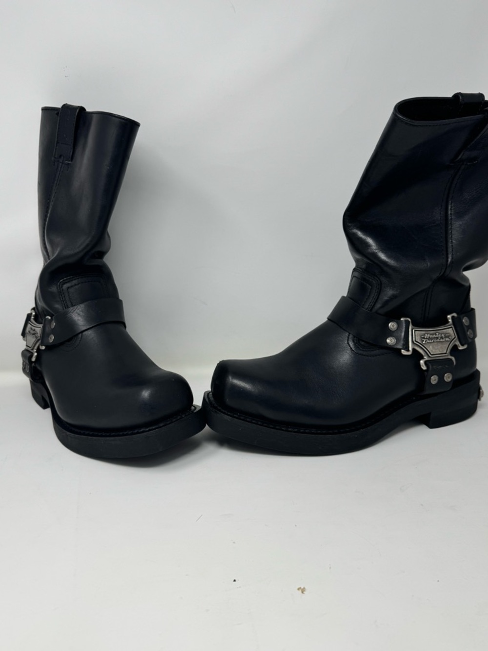 Harley Davison Black Men's Leather Harness Boots size 9 -91345 motorcycle